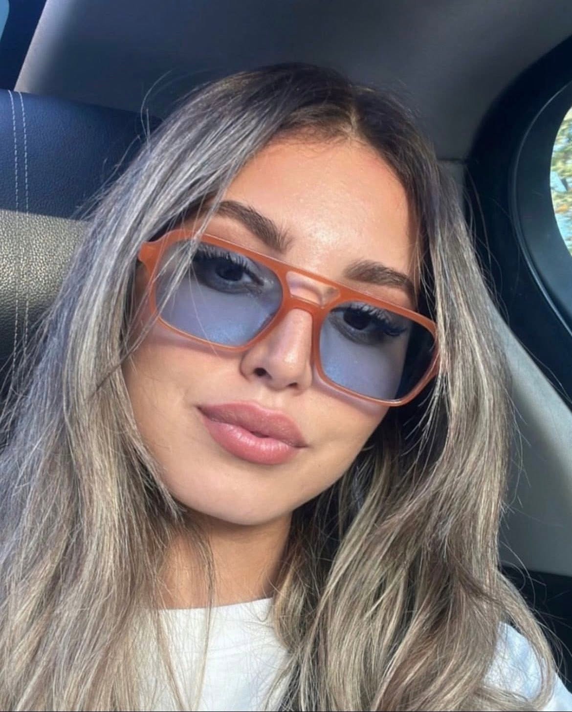 Lunettes orange bleu