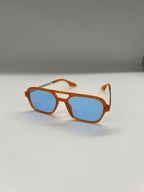 Lunettes orange bleu