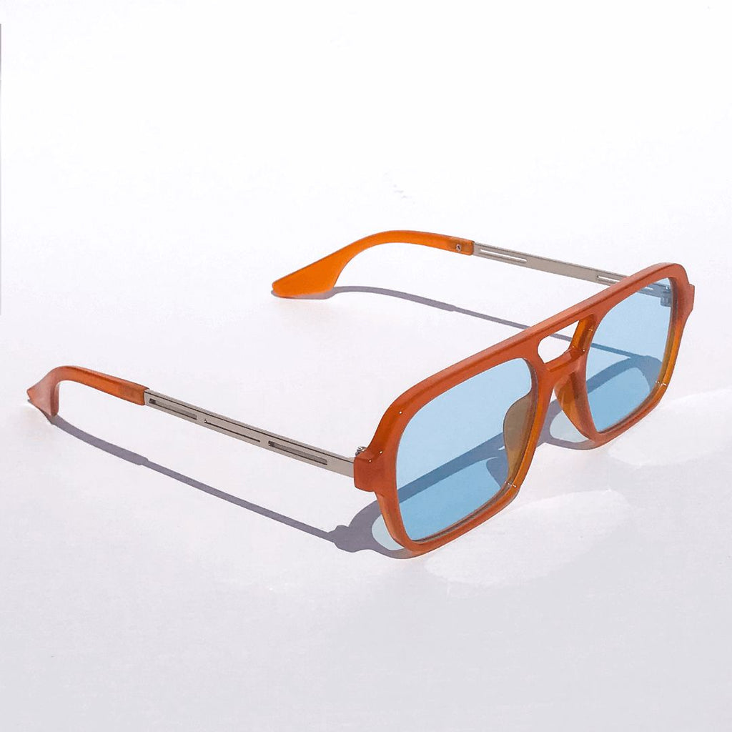 Lunettes orange bleu