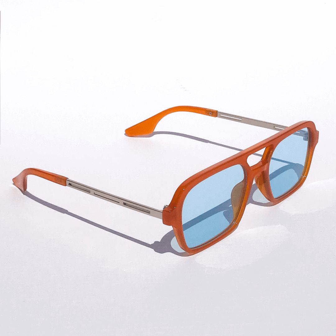 Lunettes orange bleu